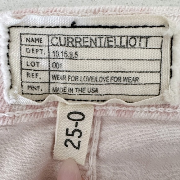 Current/Elliott The Stiletto Dusty Peach True Skinny Cropped Ankle Jeans 25/0 - Picture 4 of 5